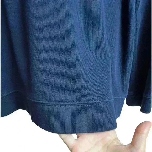 Lauren Ralph Lauren Embroidered Logo Plaid Collared Gold Buttons Sweater Navy - Picture 9 of 11